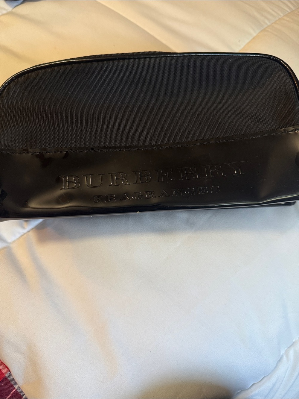 Burberry Black Men's Toiletry Pouch with Embossed Logo